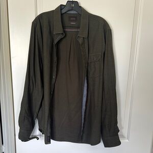 Jach’s New York - Classic Fit Men's Olive Green Button Down Shirt